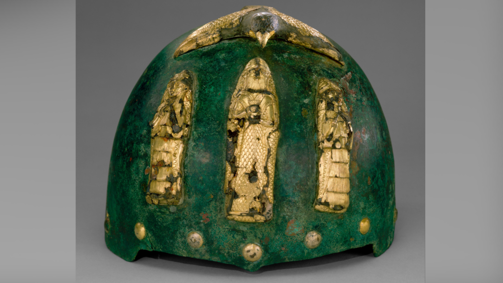3,500-Year-Old Elamite Helmet: Bronze Armor of a Warrior King Featuring Divine Figures and Birds of Prey