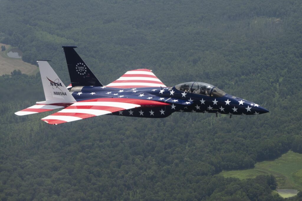 NASA Jet Shines in Red, White, and Blue: A Stunning Tribute