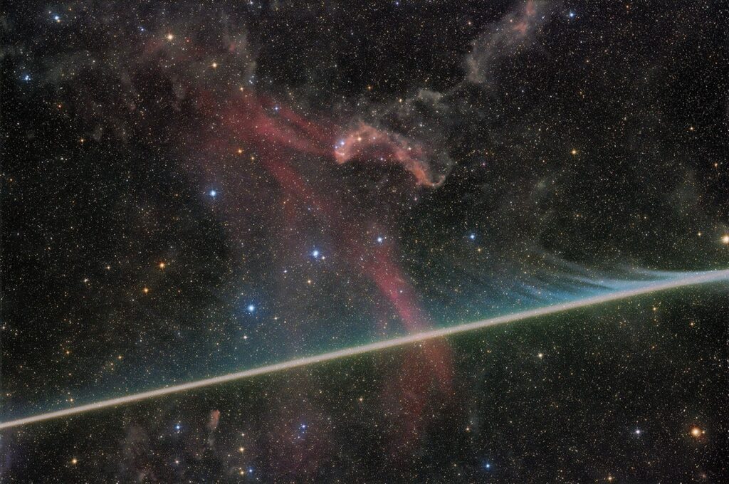 APOD August 3, 2026: Vaporizing Meteor Photobombs the Lacerta Nebula
