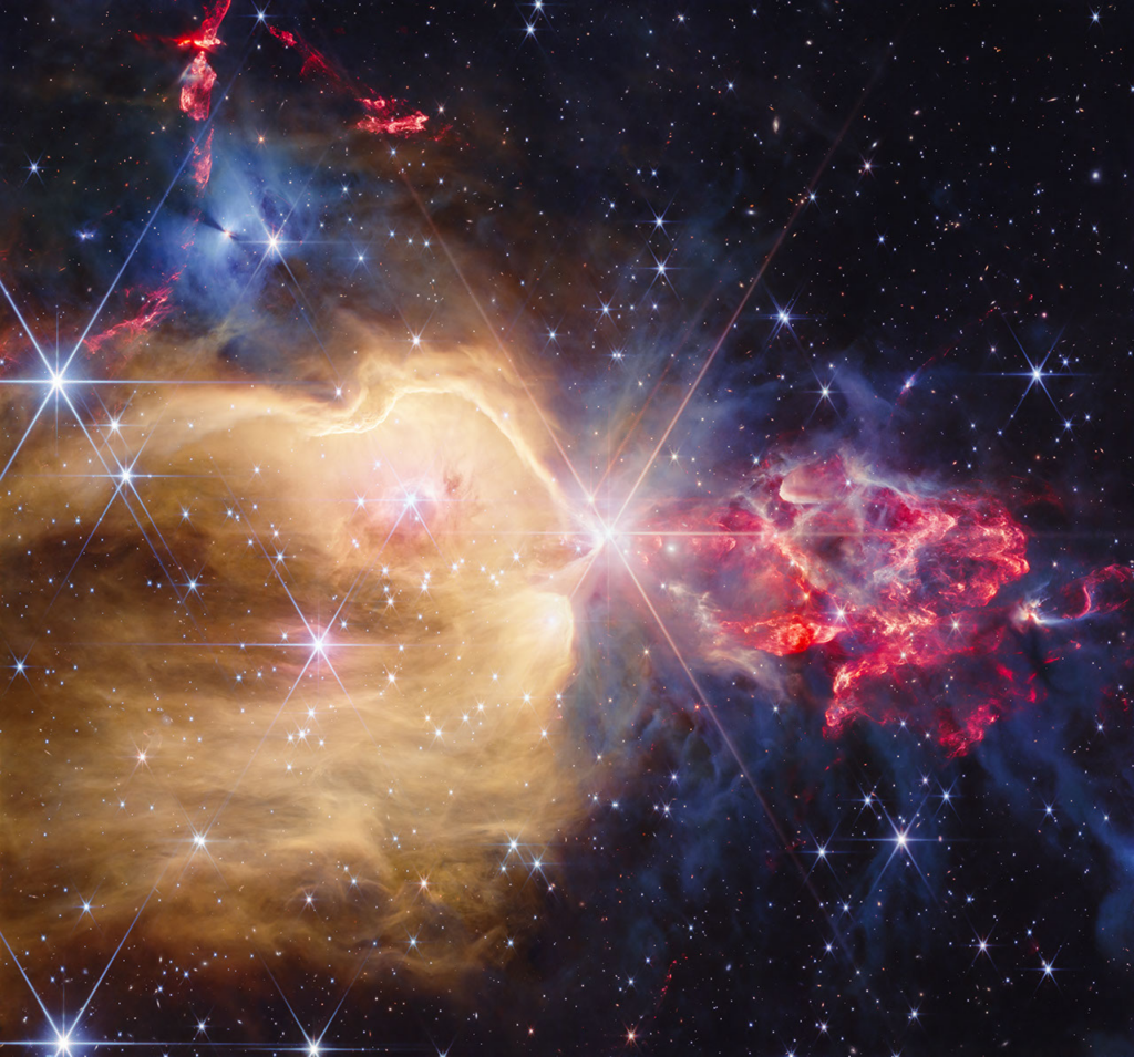 NASA’s Webb Telescope Captures Chaotic Stellar Jet Erupting From a Nebula