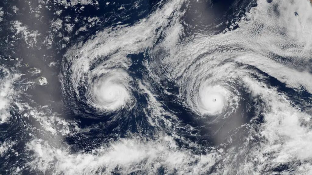 Twin Hurricanes Hurtling Toward Hawaii Seen From Space | Earth From Space